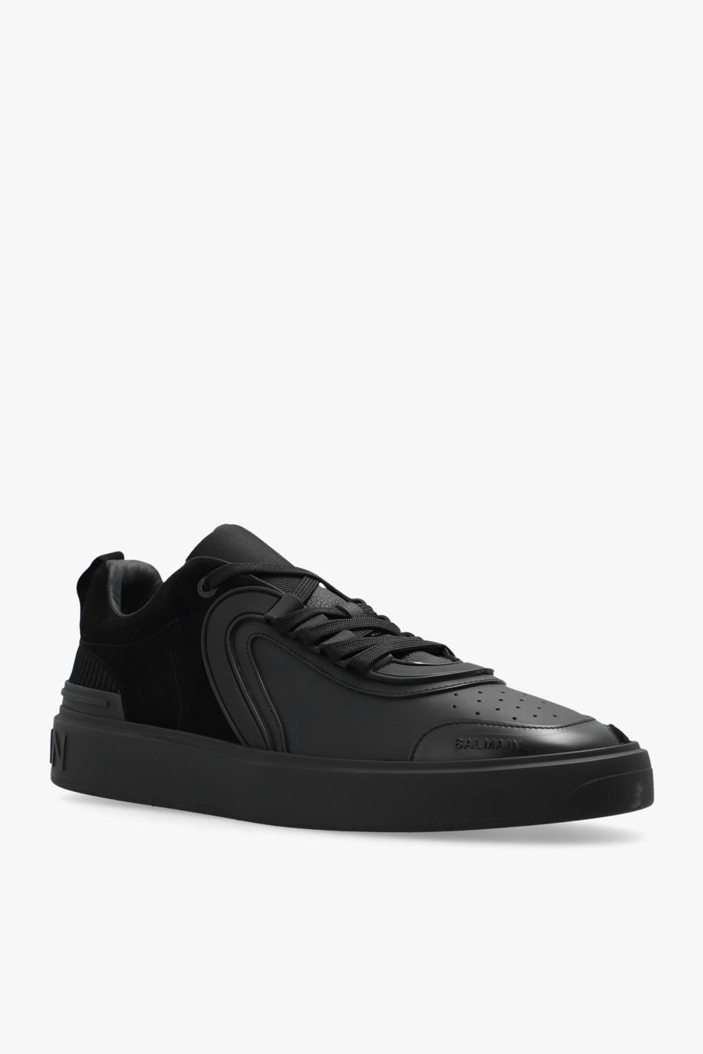 Balmain EM1VI288LCLPEAB 関税送料込 B-Court printed calfskin trainers black - Men | BALMAIN